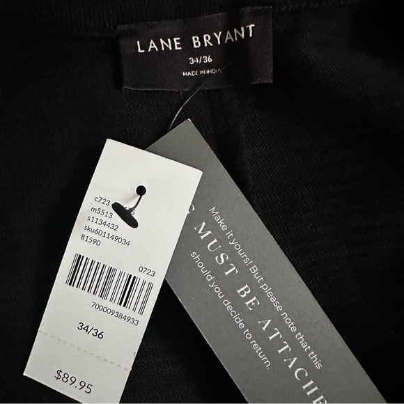 Lane‎ Bryant Crochet Sleeve Maxi Dress Black Size 34/36 NWT - Picture 10 of 12